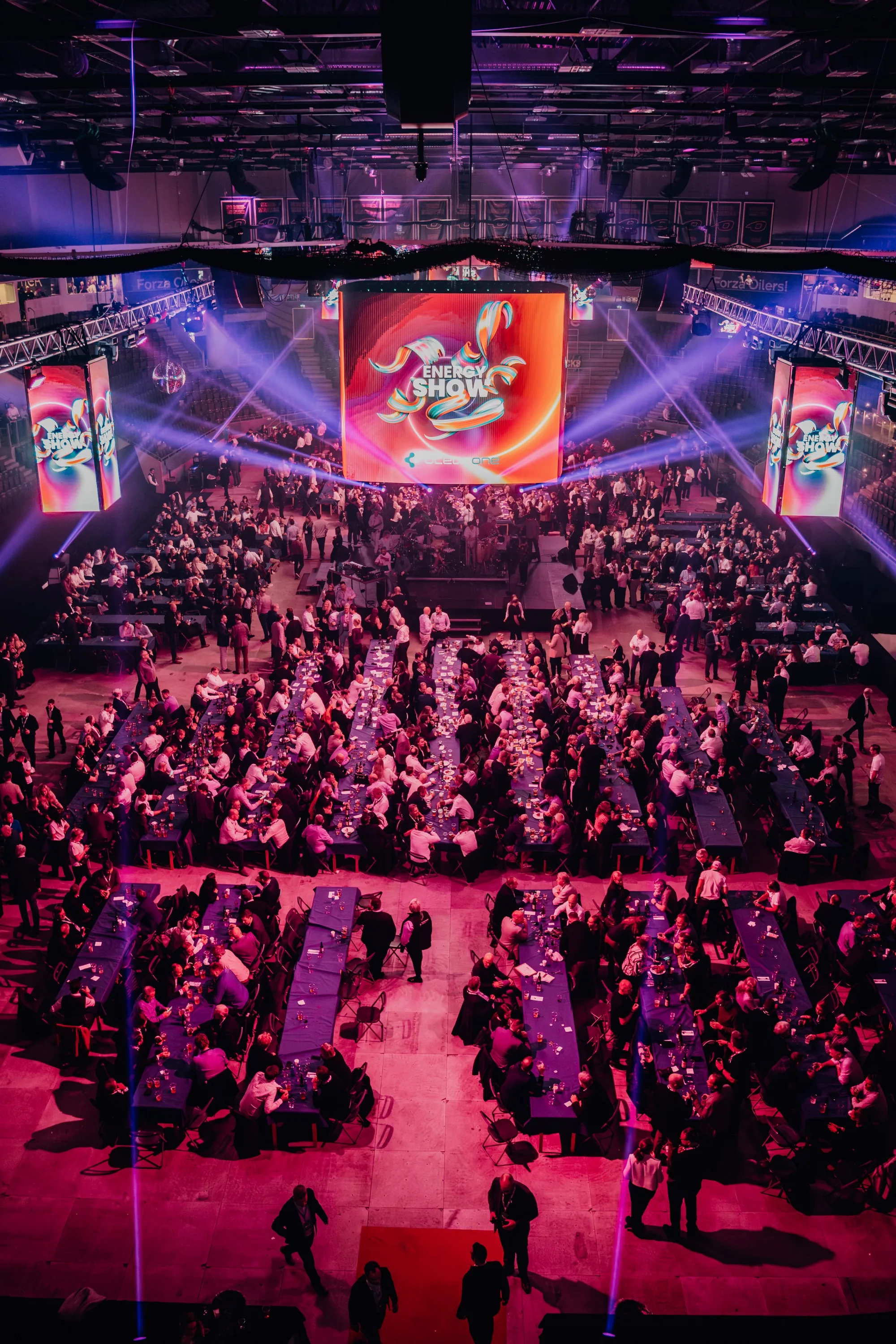 Wide overview of the OTD Energyshow at DNB Arena, October 2025